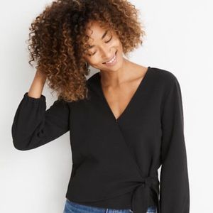Madewell Black Wrap Top